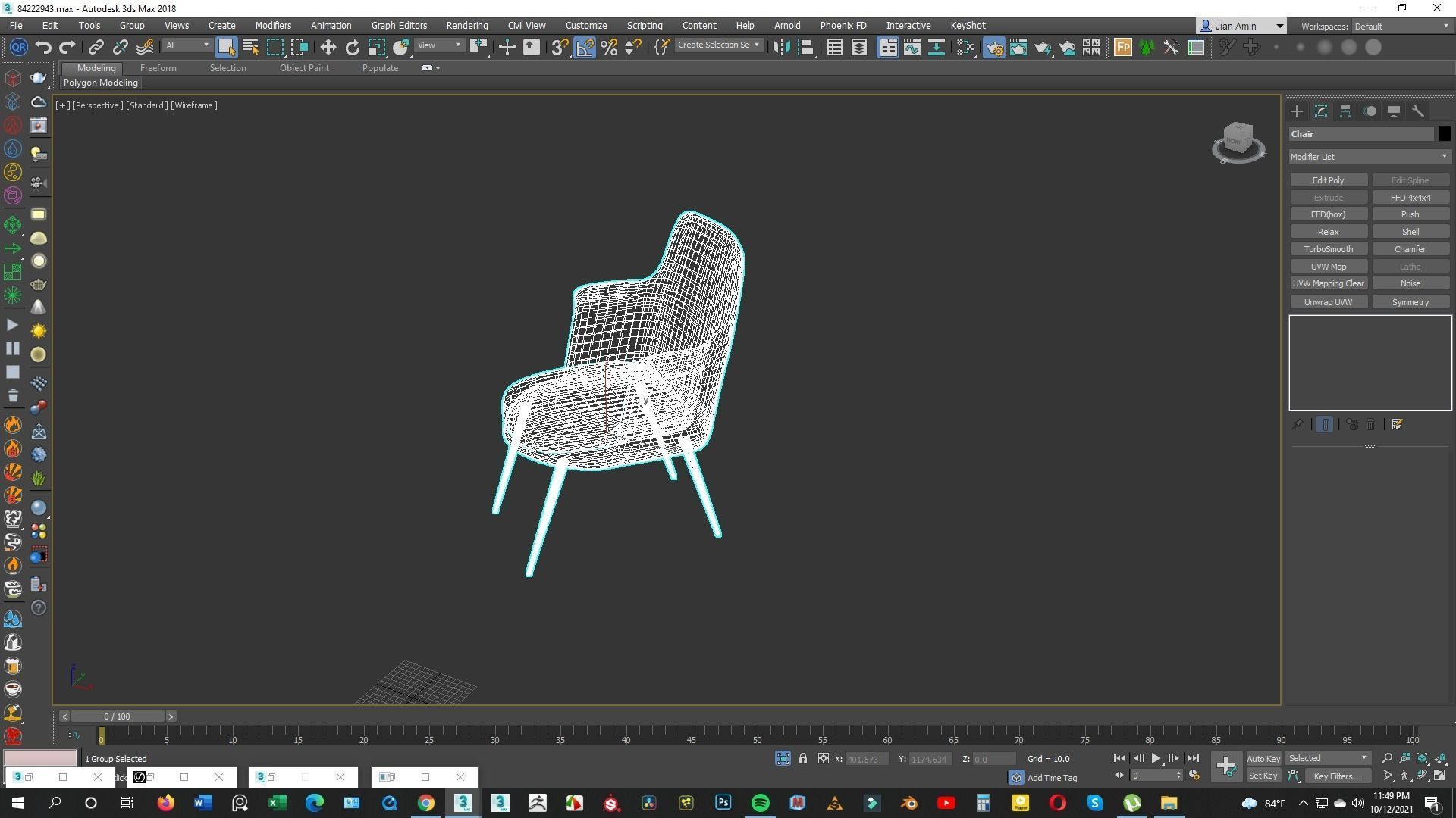 Arm Chair 3d model Low-poly 3D model_11