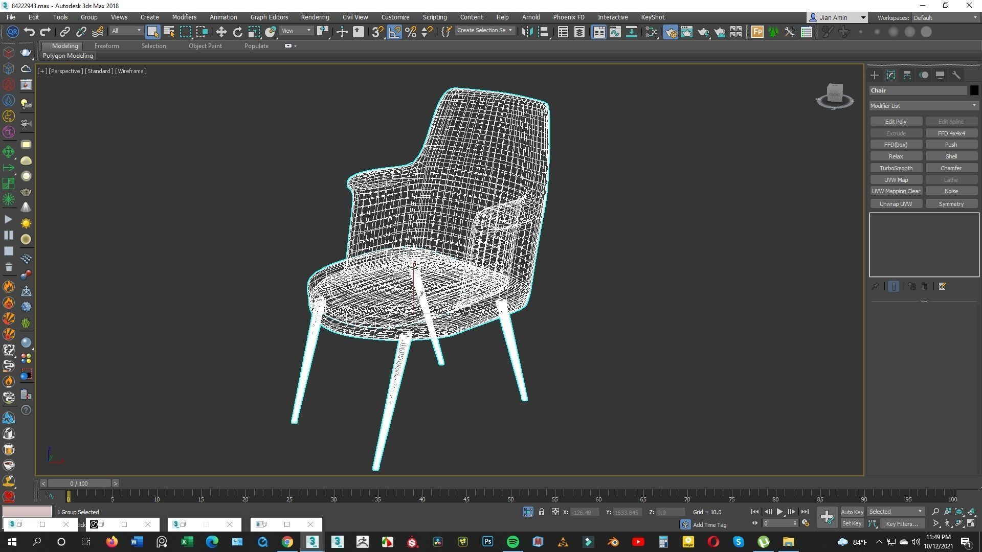 Arm Chair 3d model Low-poly 3D model_12