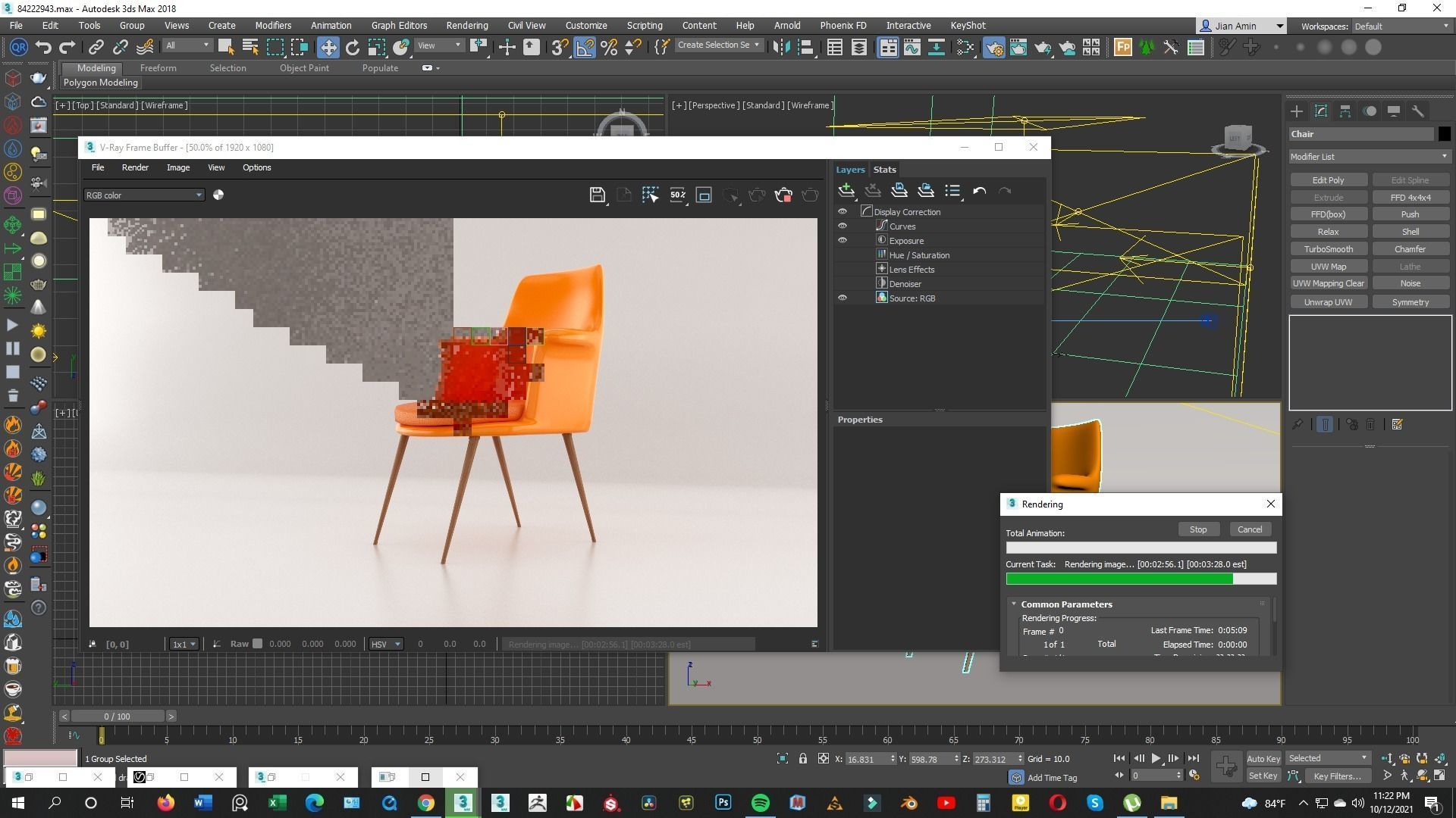 Arm Chair 3d model Low-poly 3D model_21