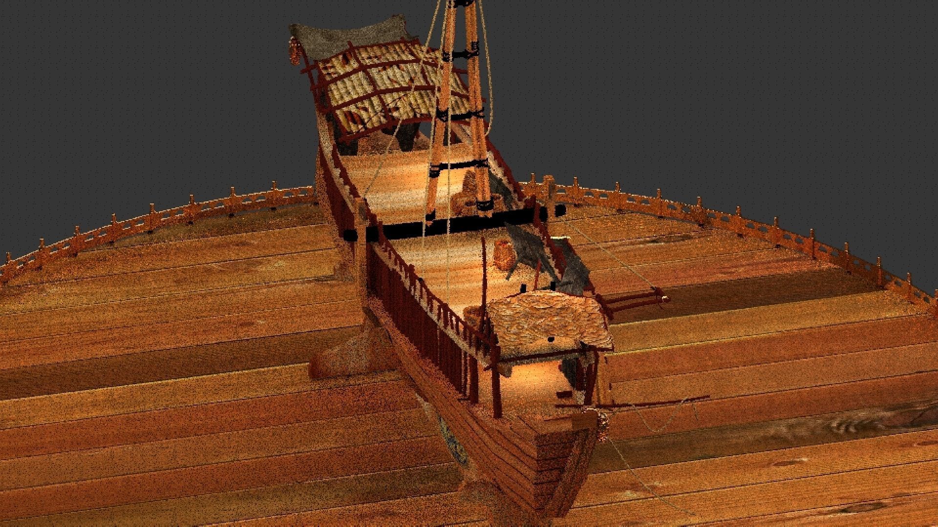 Chinese junk boat  3D model_4
