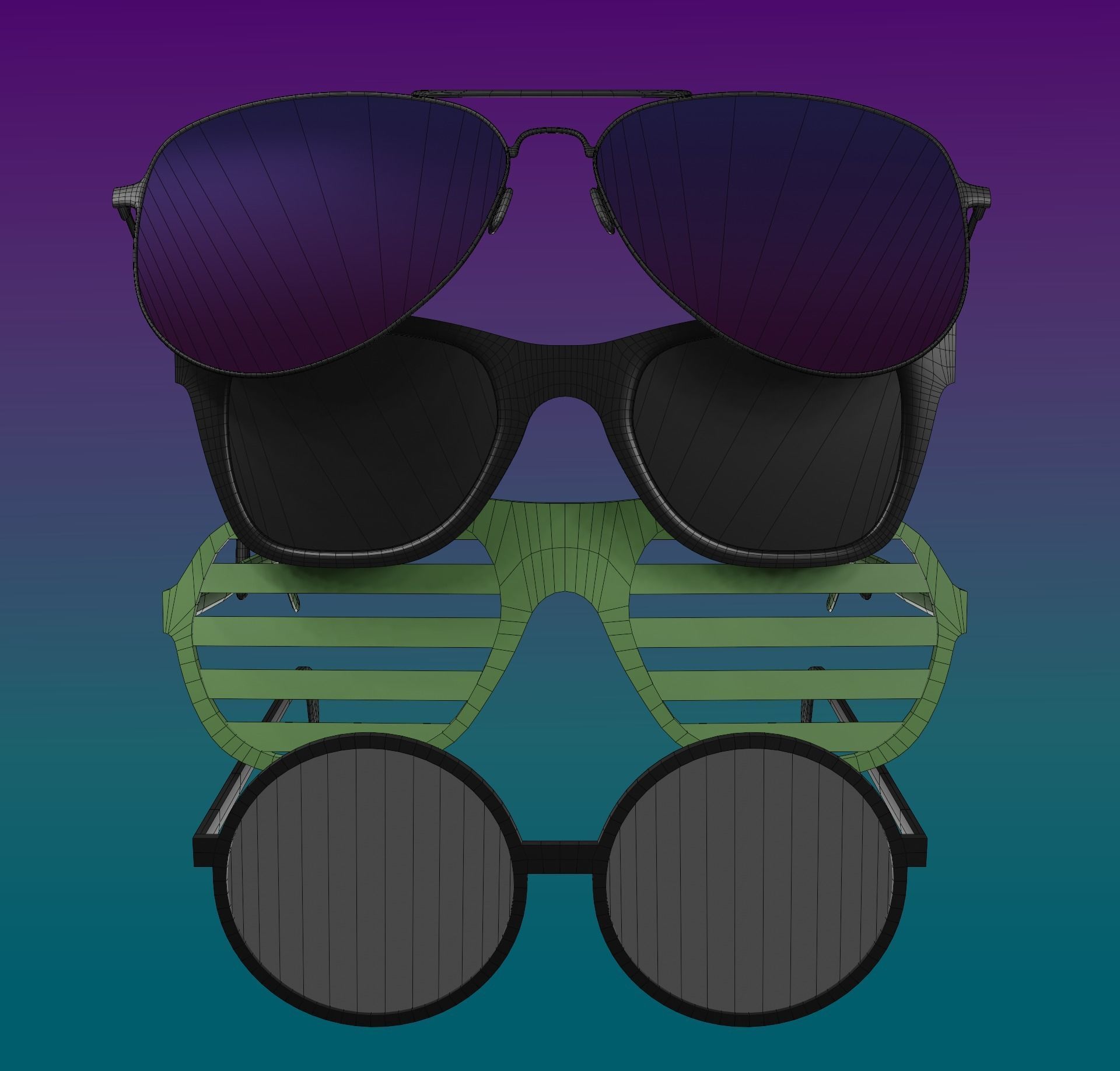 glasses sunglasses Free low-poly 3D model_7