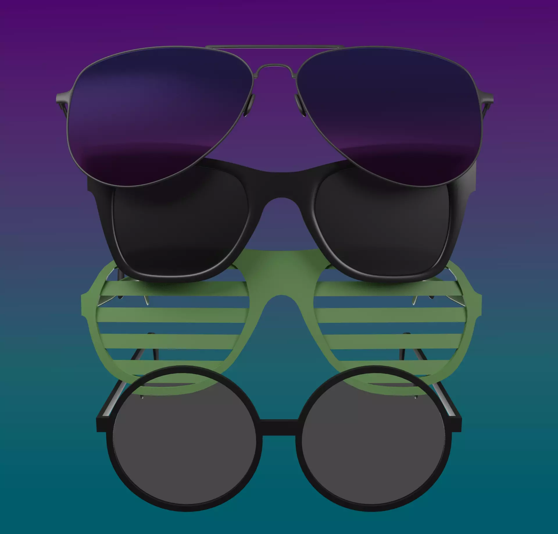 glasses sunglasses Free low-poly 3D model_0