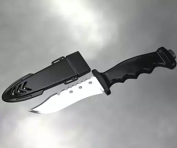 knife with holster  3D model
