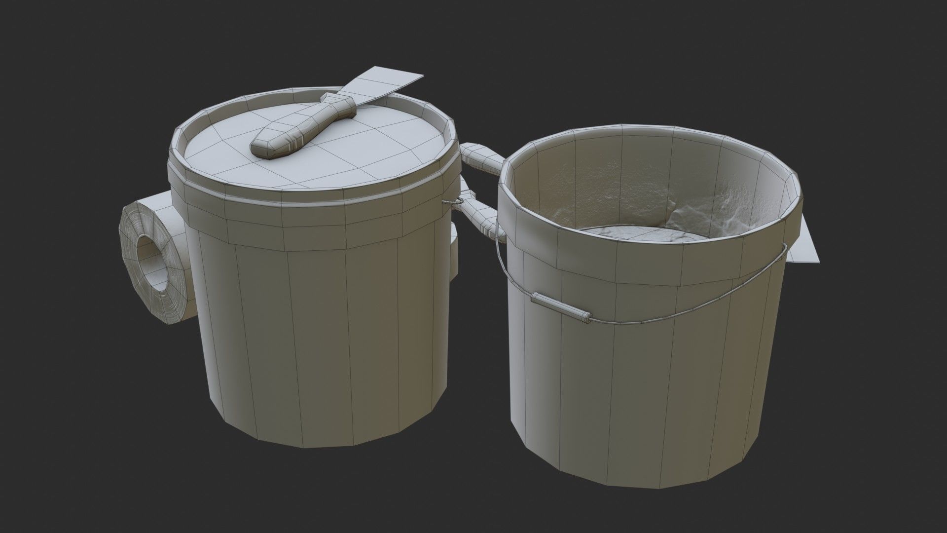 Top Coat Bucket and Tools Low-poly 3D model_18