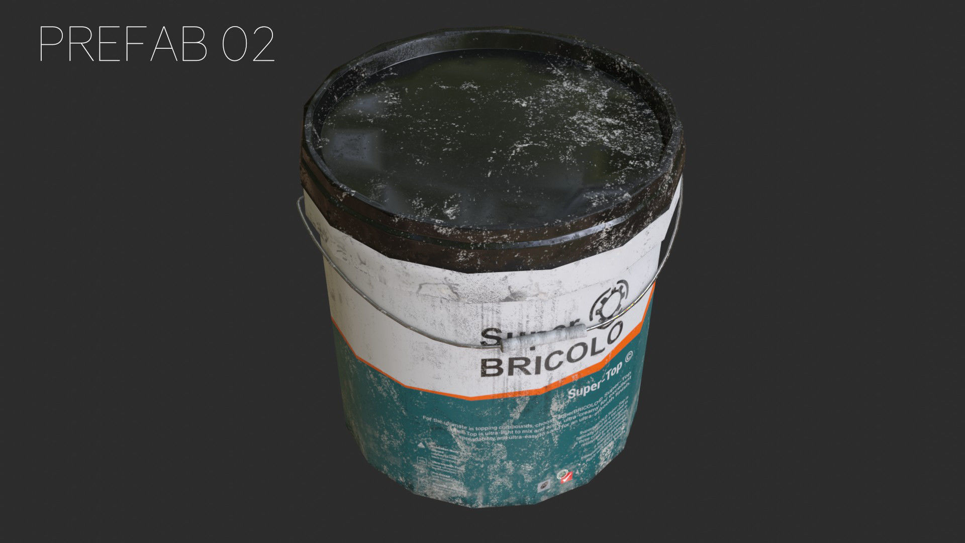 Top Coat Bucket and Tools Low-poly 3D model_12