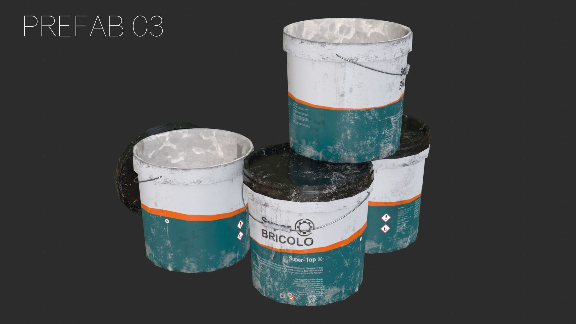 Top Coat Bucket and Tools Low-poly 3D model_13