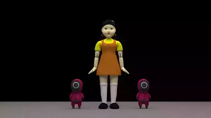 Squid game Doll Low-poly 3D model