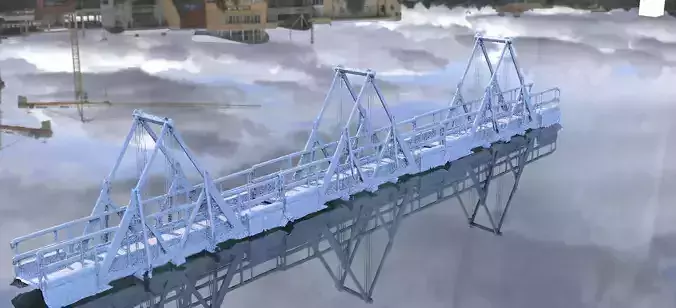 Bridge Thin with chains 3D model