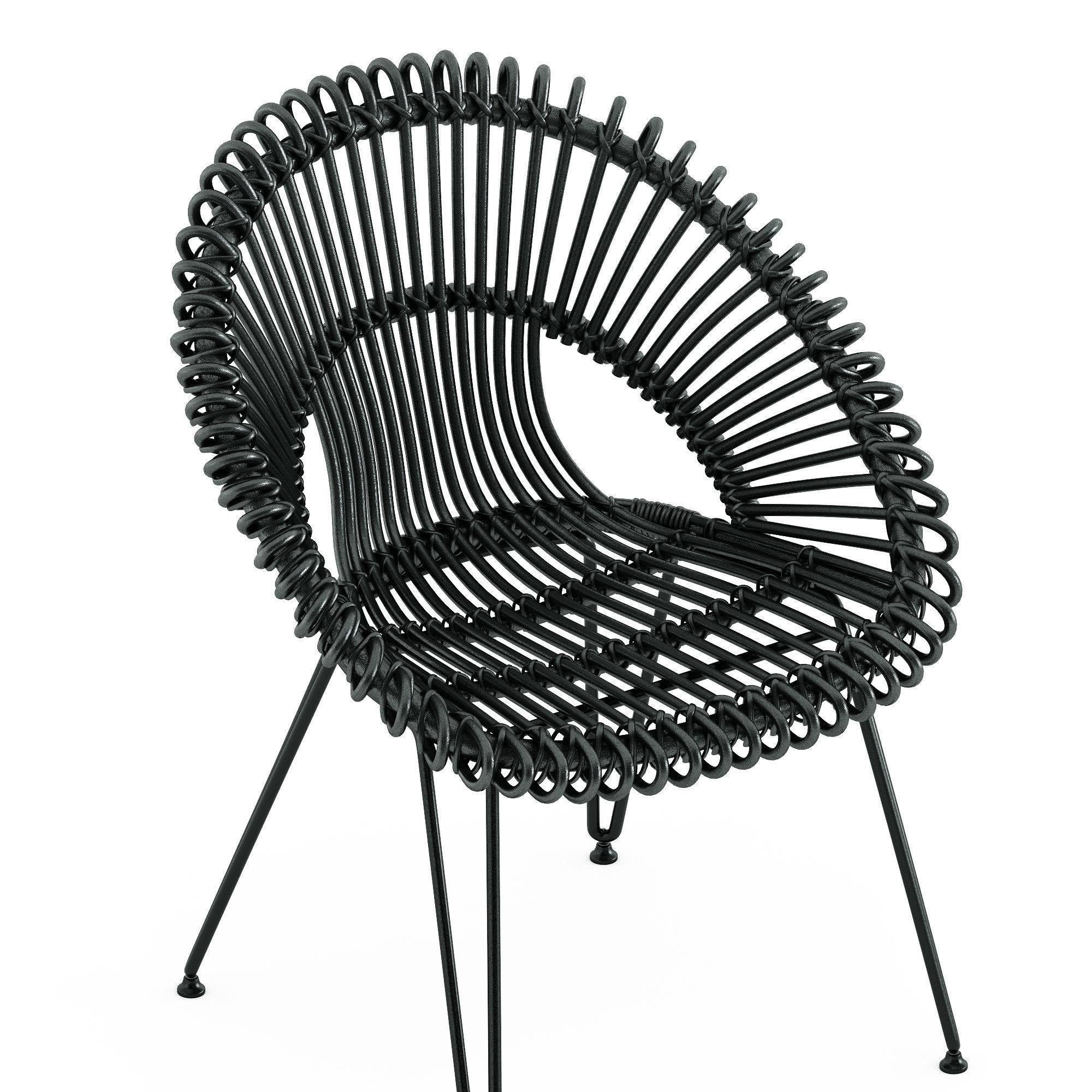 Roxy armchair by janusetcie and Teak nero table CF 100 3D model_4