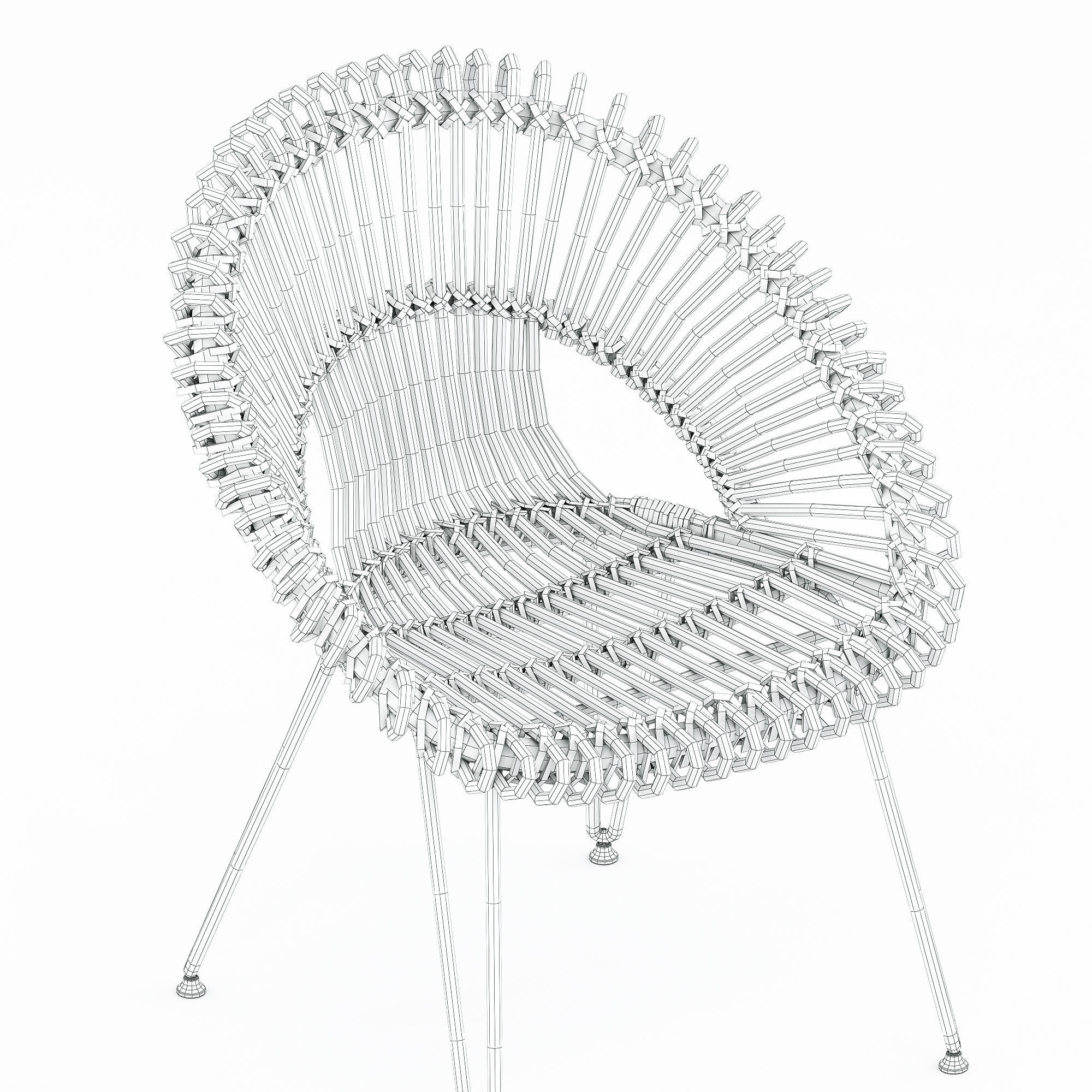 Roxy armchair by janusetcie and Teak nero table CF 100 3D model_6