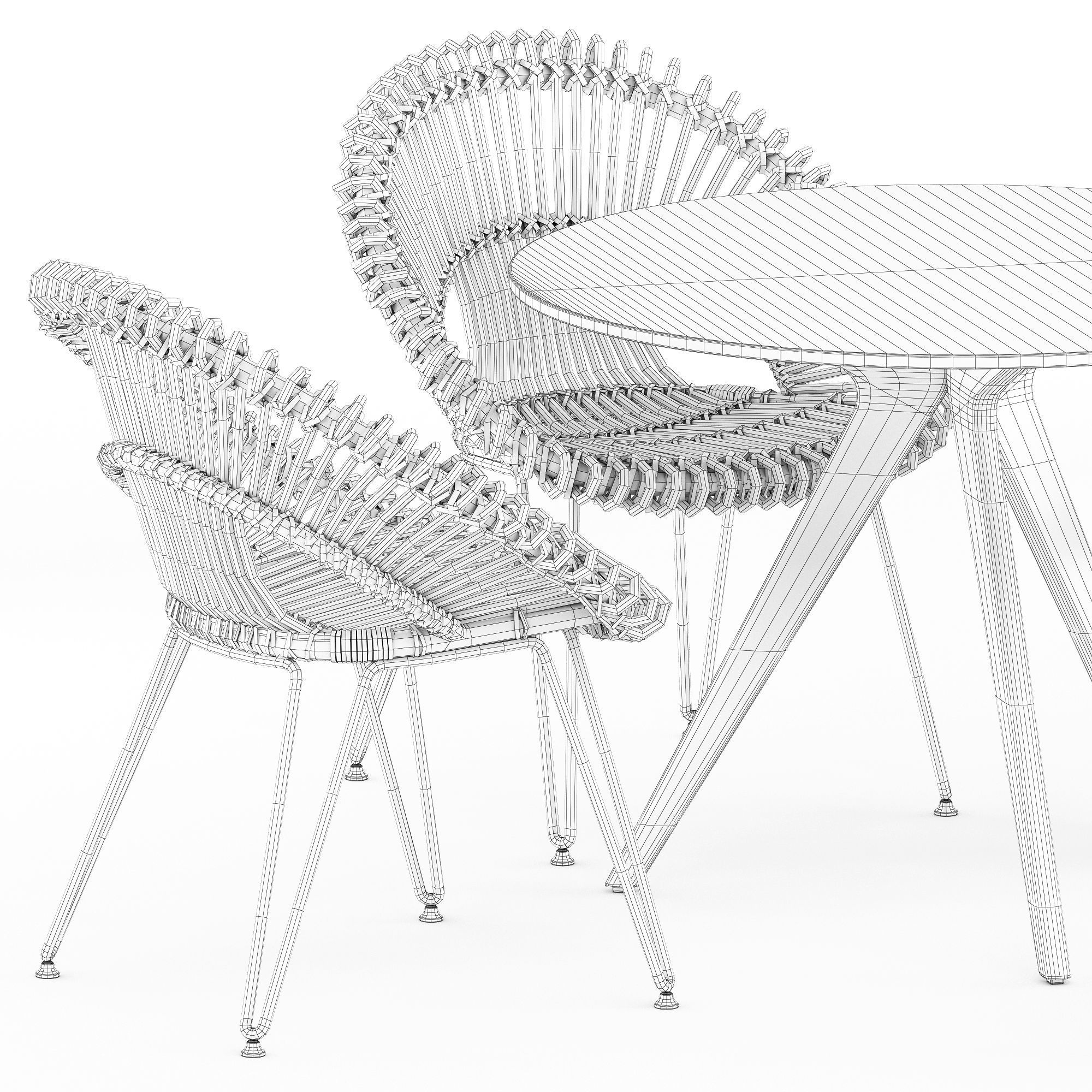 Roxy armchair by janusetcie and Teak nero table CF 100 3D model_5