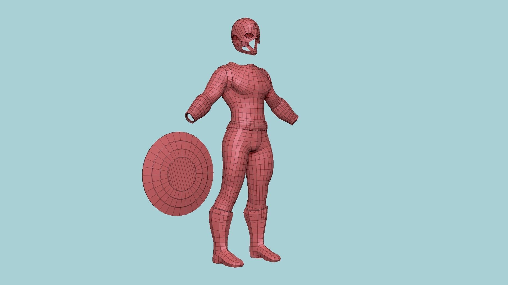Captain America Outfit 01 - Character Design Fashion Low-poly 3D model_13