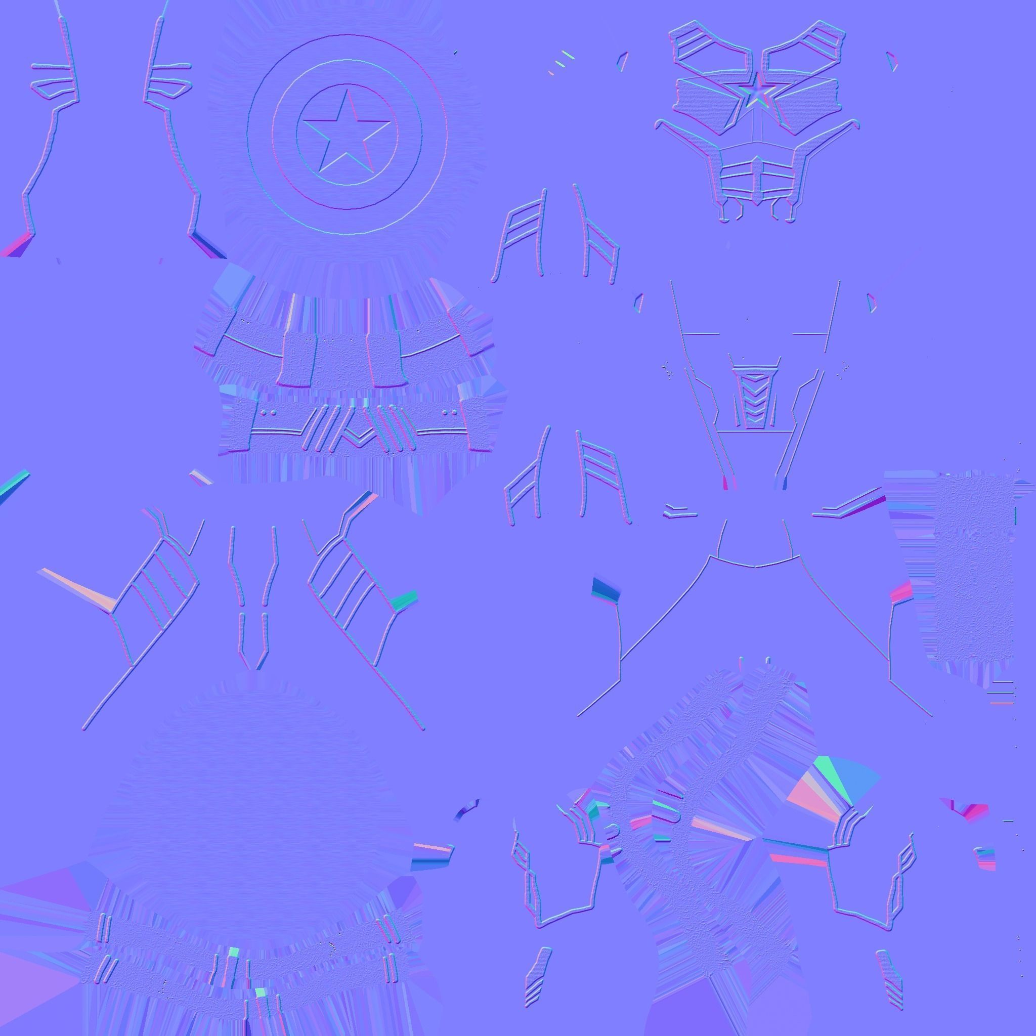 Captain America Outfit 01 - Character Design Fashion Low-poly 3D model_20