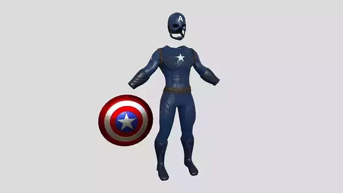 Captain America Outfit 01 - Character Design Fashion Low-poly 3D model