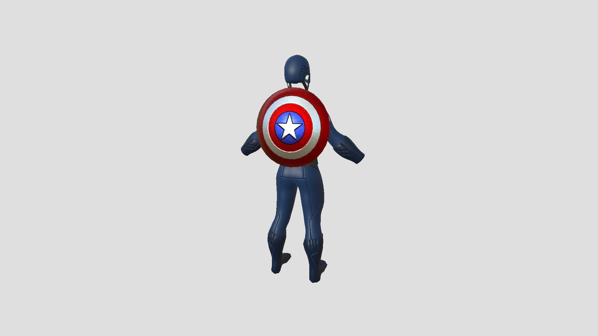 Captain America Outfit 01 - Character Design Fashion Low-poly 3D model_1
