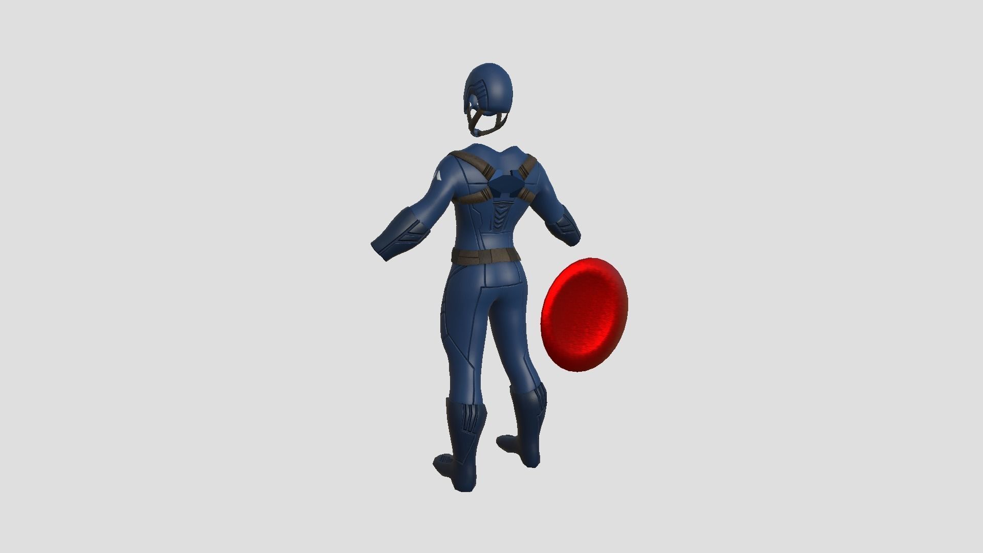 Captain America Outfit 01 - Character Design Fashion Low-poly 3D model_4