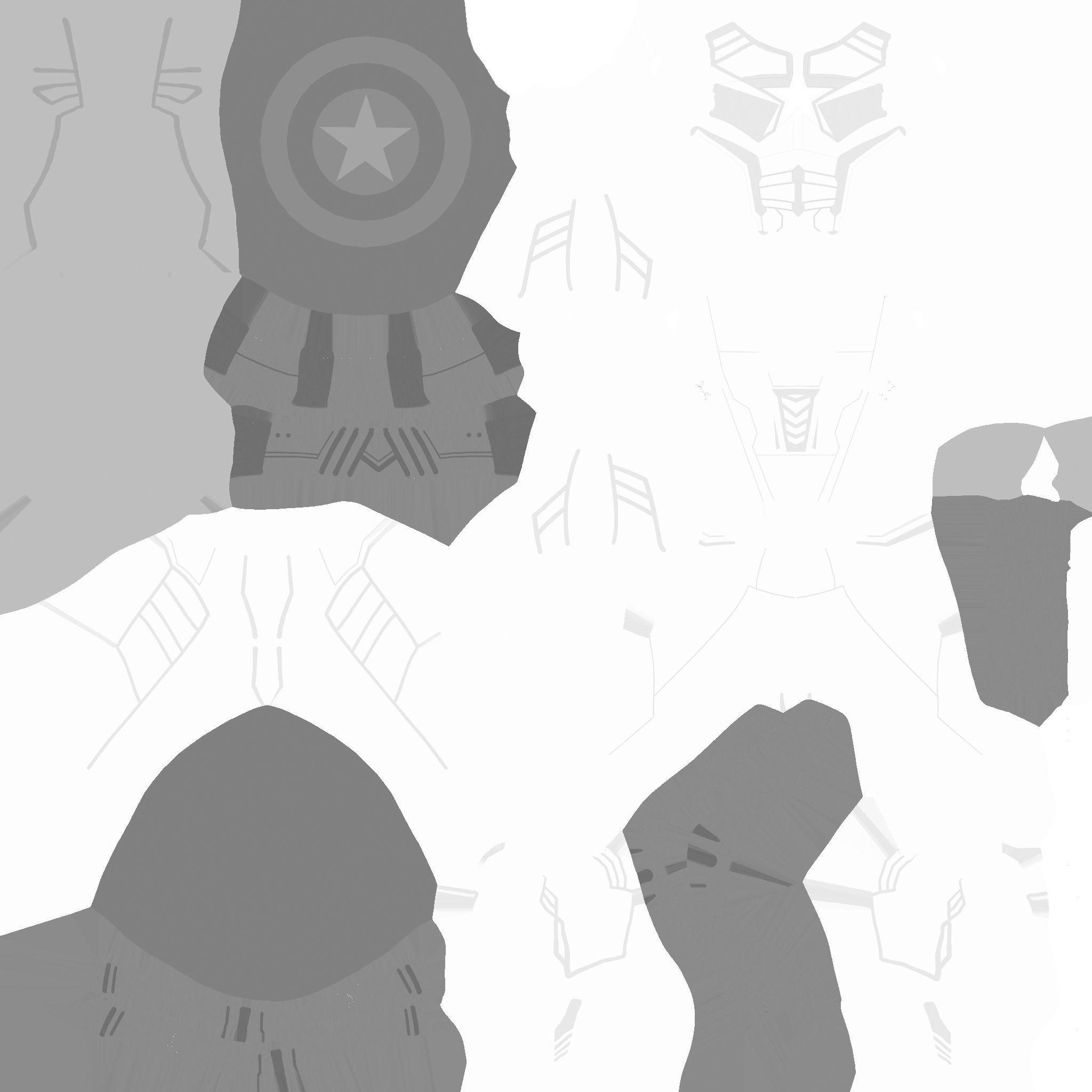 Captain America Outfit 01 - Character Design Fashion Low-poly 3D model_16