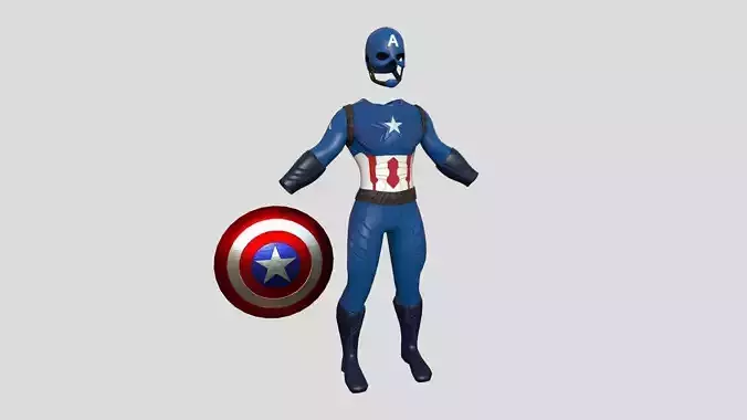 Captain America Outfit 02 - Character Design Fashion Low-poly 3D model