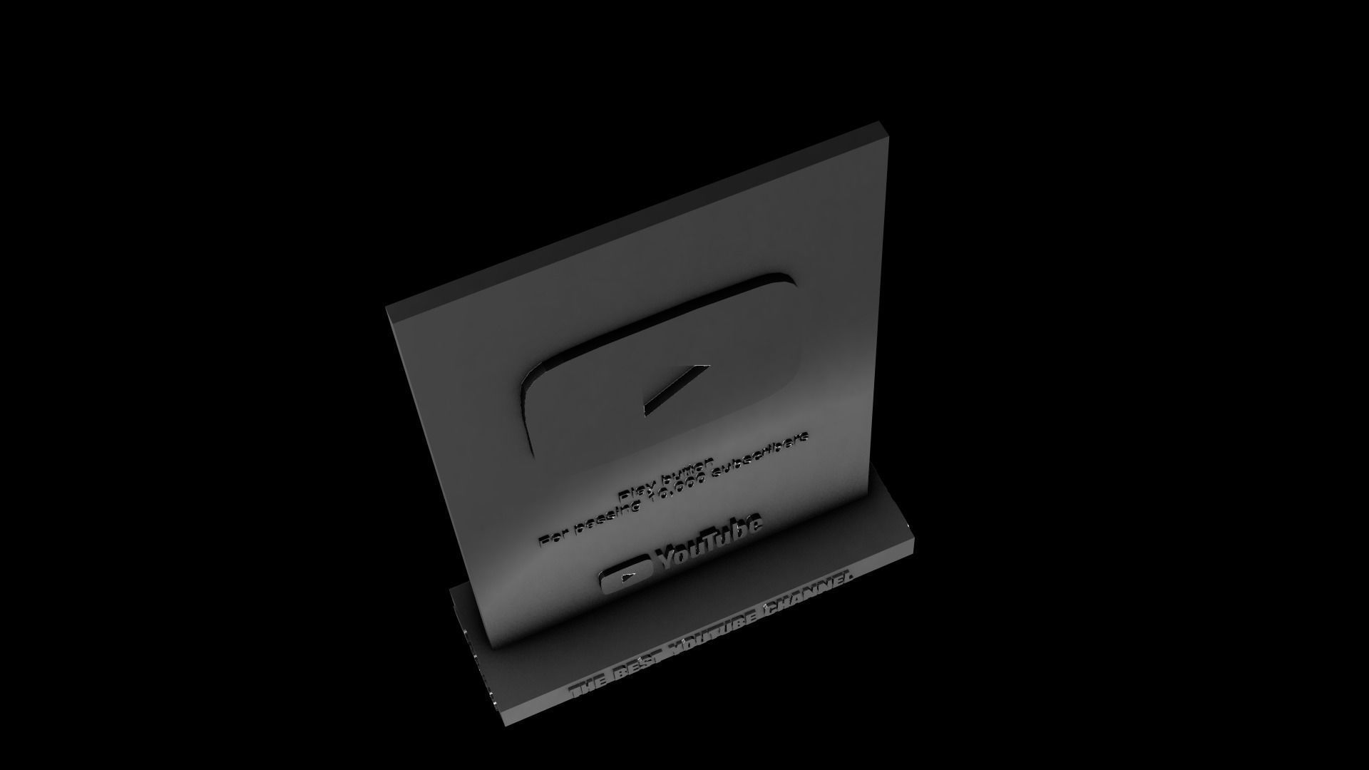 Youtube Play Button for 10000 subscribers 3D Print Model 3D print model_2