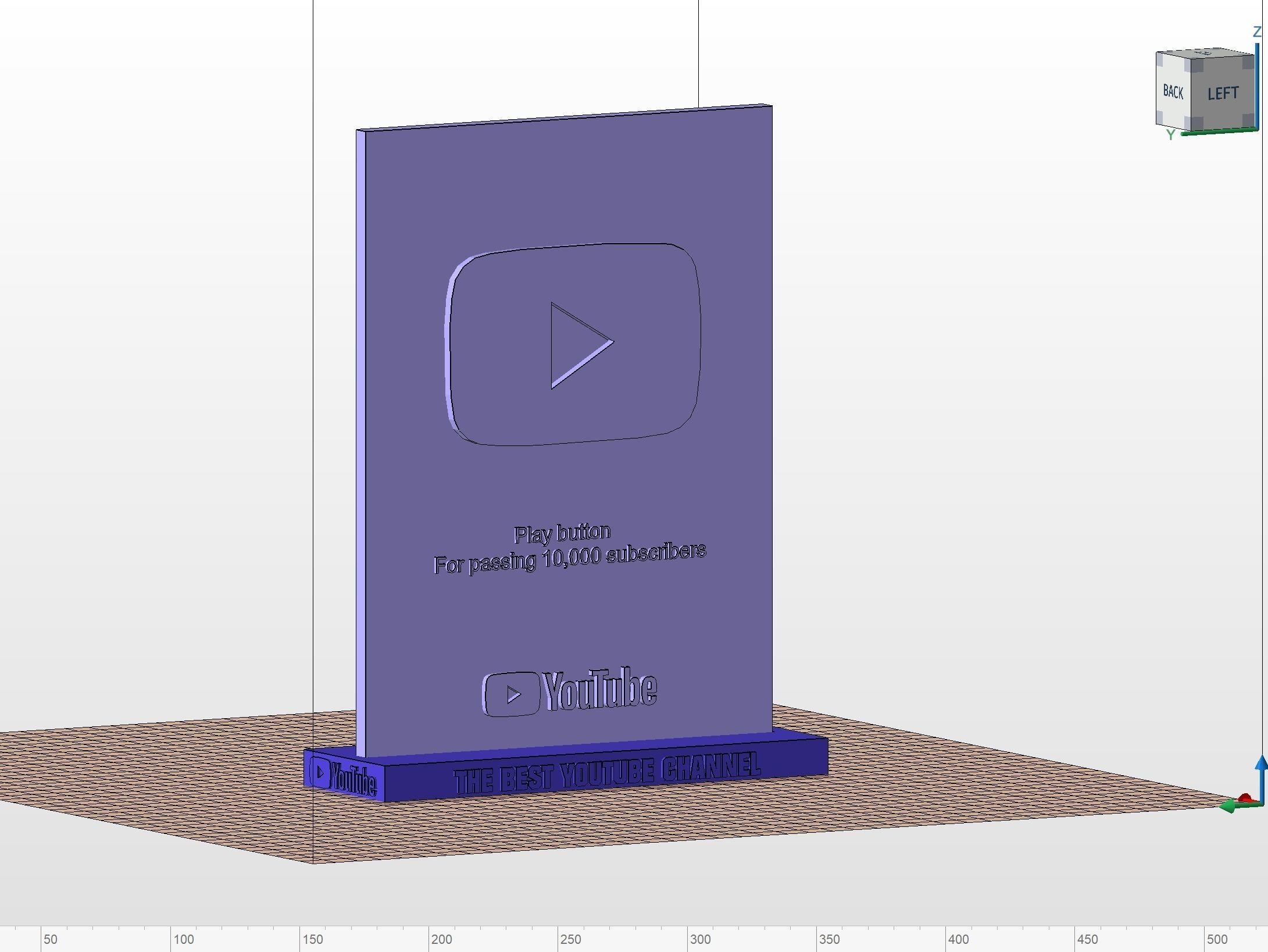 Youtube Play Button for 10000 subscribers 3D Print Model 3D print model_3