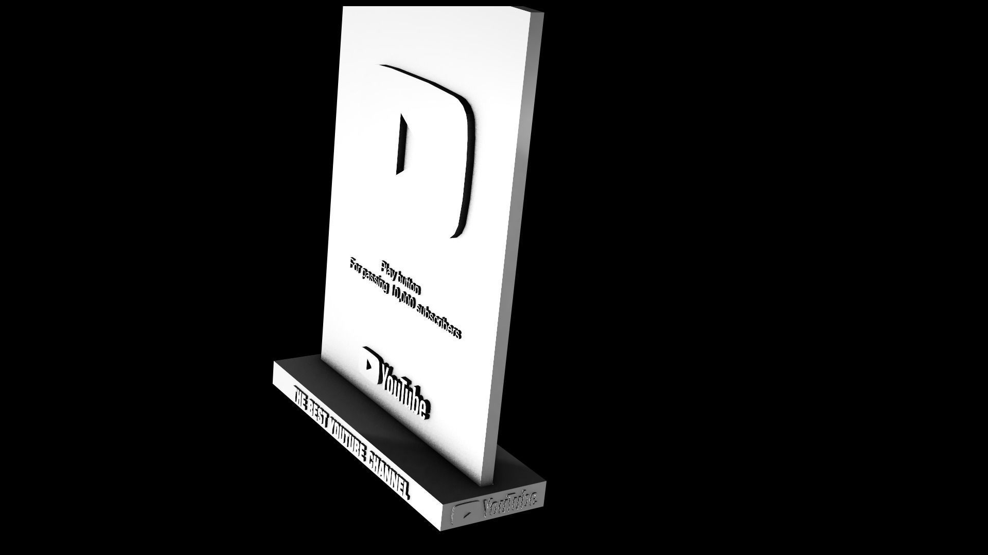 Youtube Play Button for 10000 subscribers 3D Print Model 3D print model_1