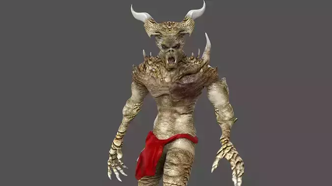 Demon with horns and shorts