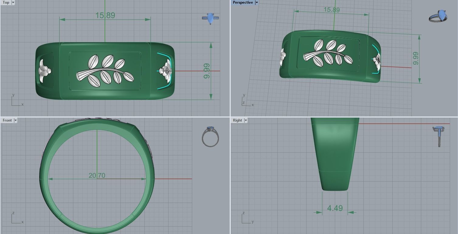 Ring Masonic 3D print model_5