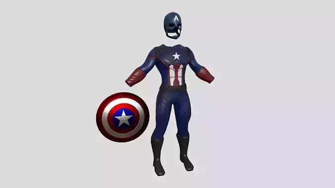 Captain America Outfit 03 - Character Design Fashion Low-poly 3D model