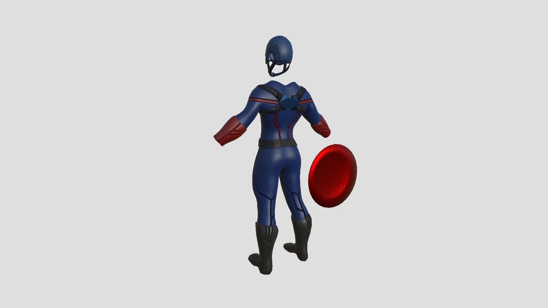 Captain America Outfit 03 - Character Design Fashion Low-poly 3D model_4