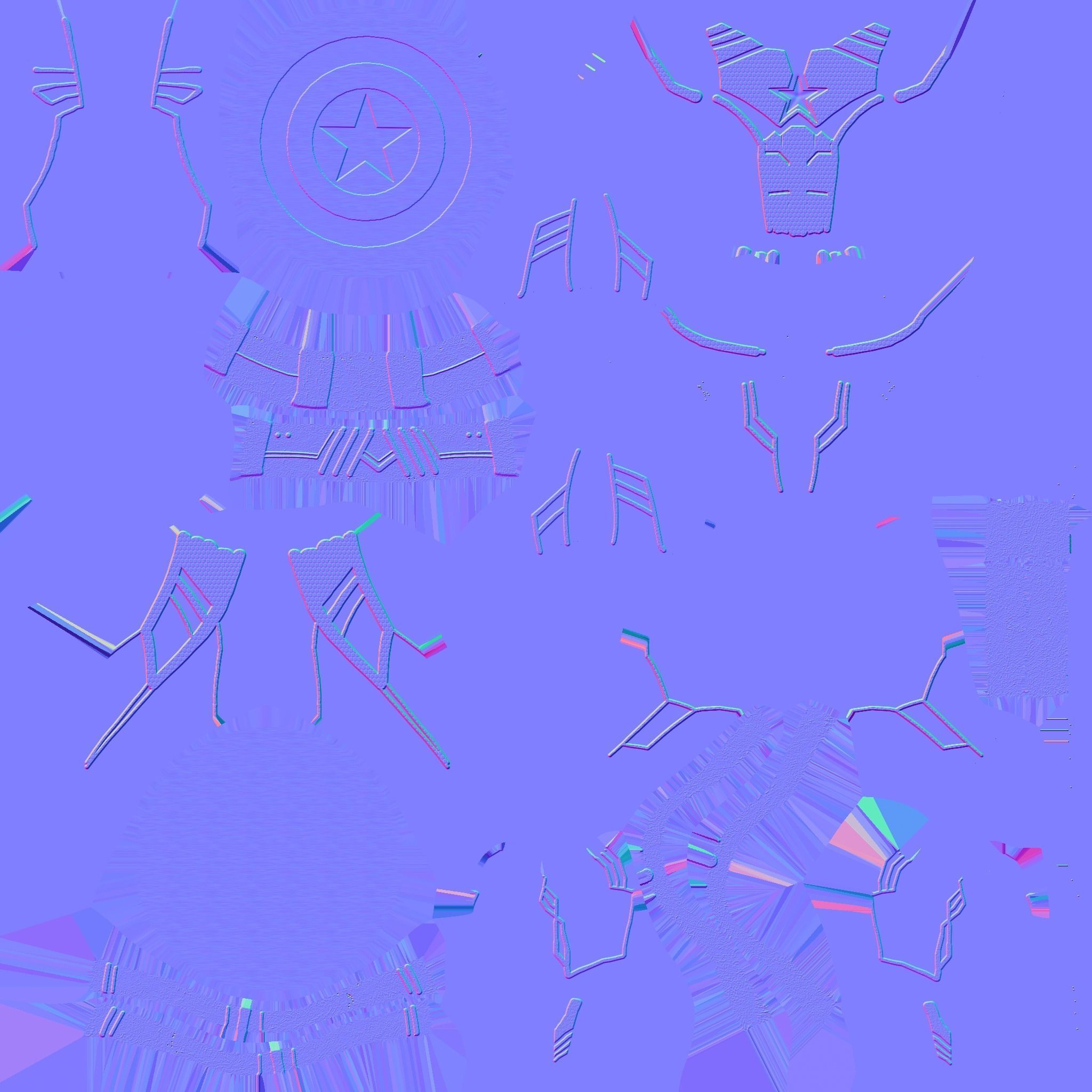 Captain America Outfit 03 - Character Design Fashion Low-poly 3D model_19