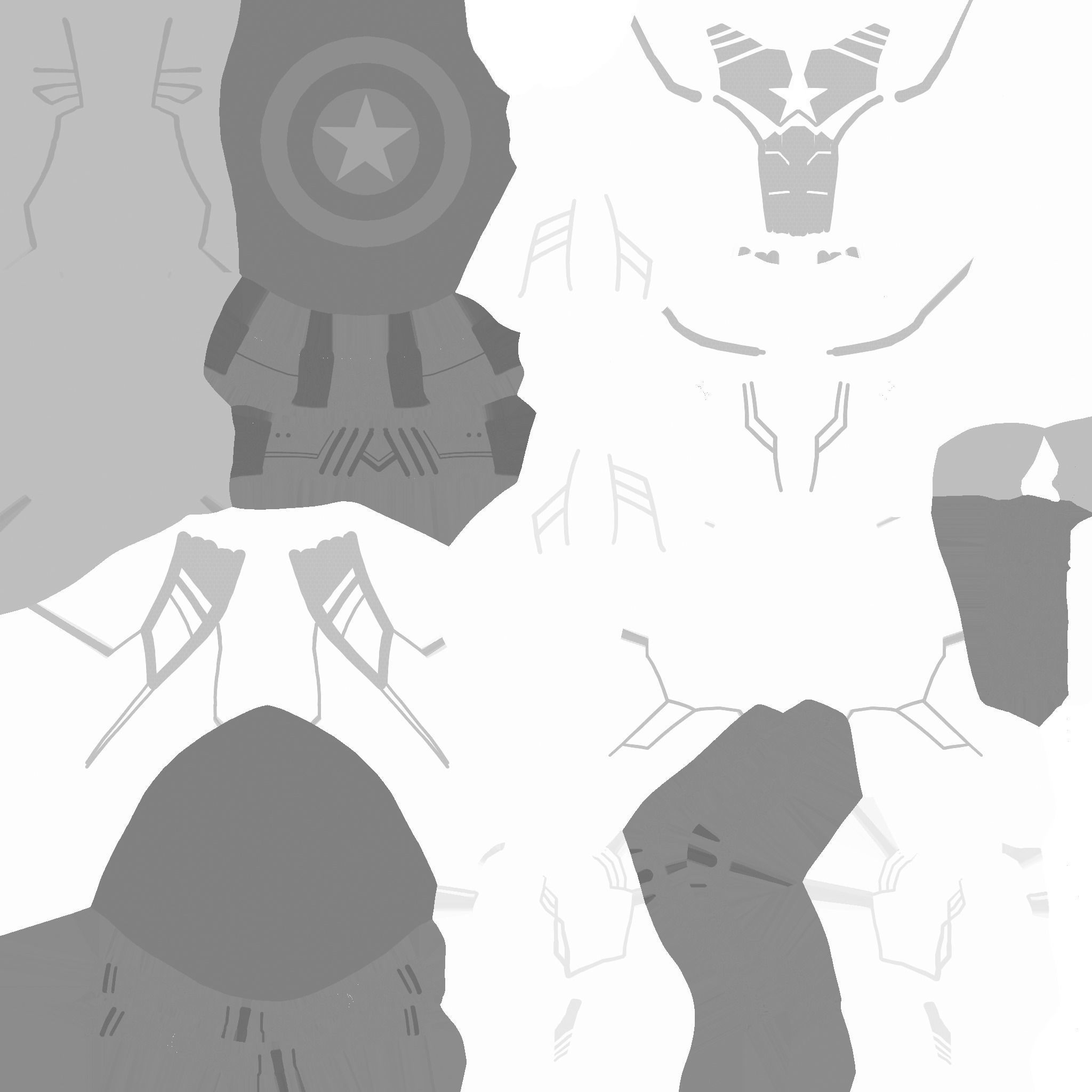 Captain America Outfit 03 - Character Design Fashion Low-poly 3D model_17