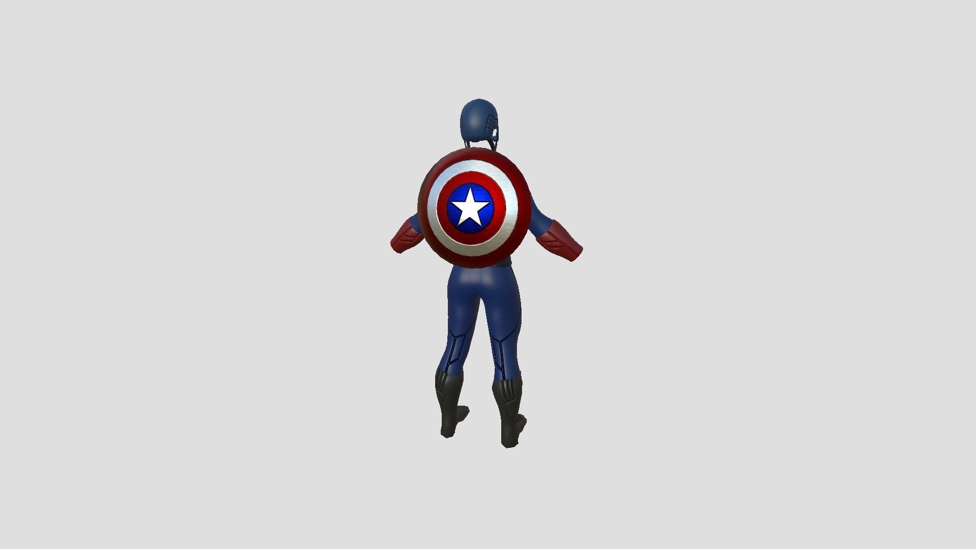 Captain America Outfit 03 - Character Design Fashion Low-poly 3D model_1