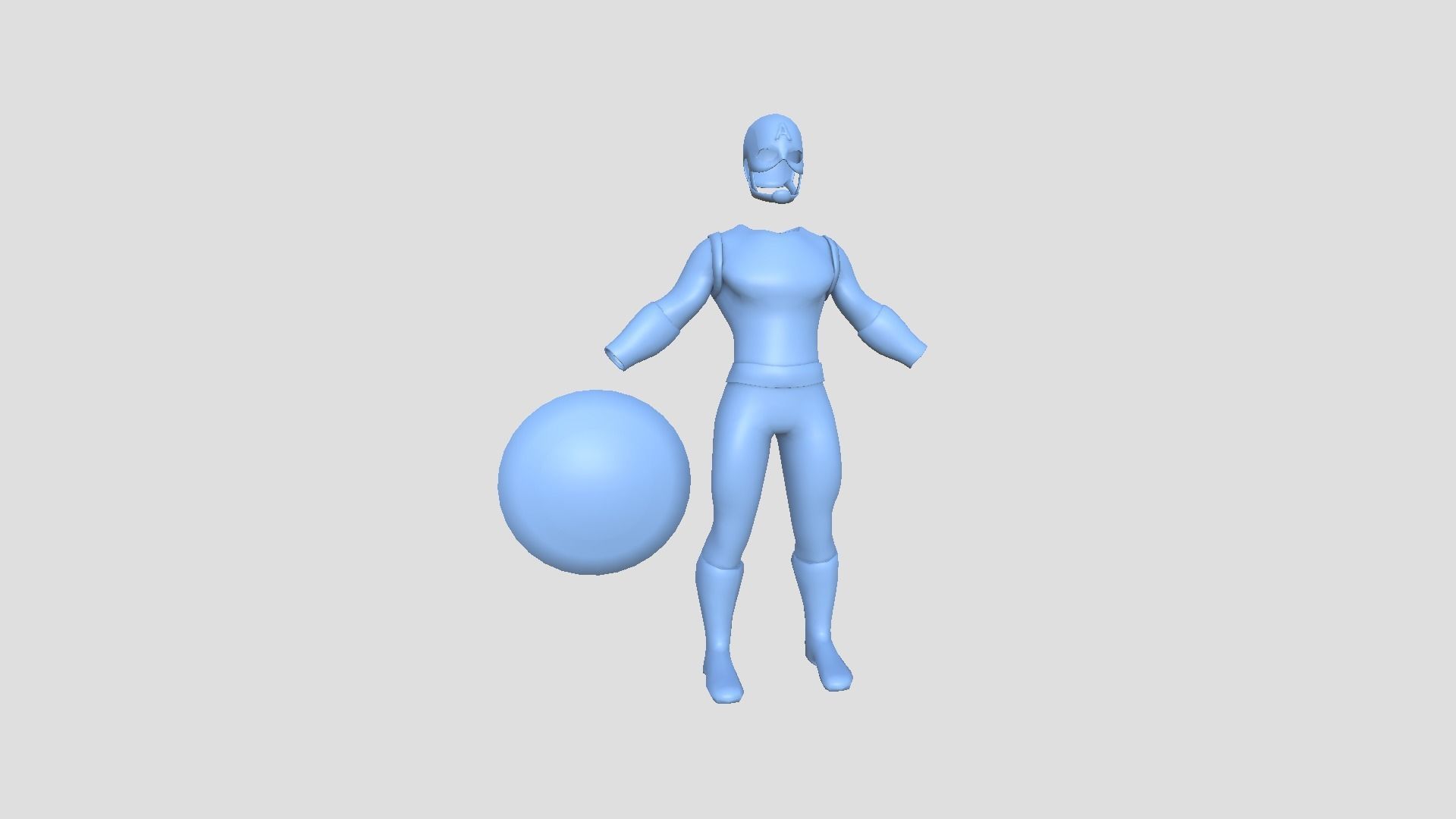 Captain America Outfit 04 - Character Design Fashion Low-poly 3D model_7