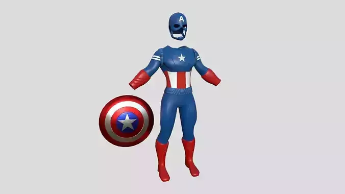 Captain America Outfit 04 - Character Design Fashion Low-poly 3D model