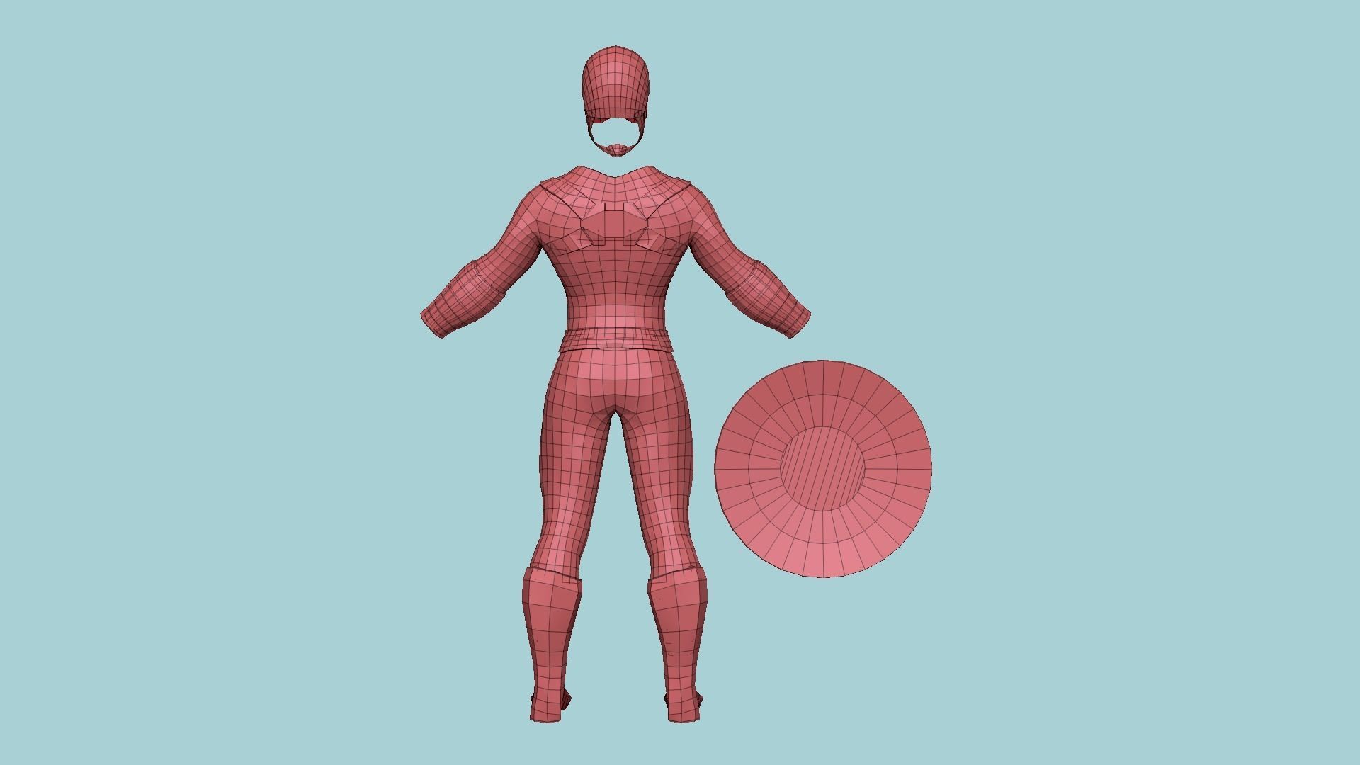 Captain America Outfit 04 - Character Design Fashion Low-poly 3D model_13