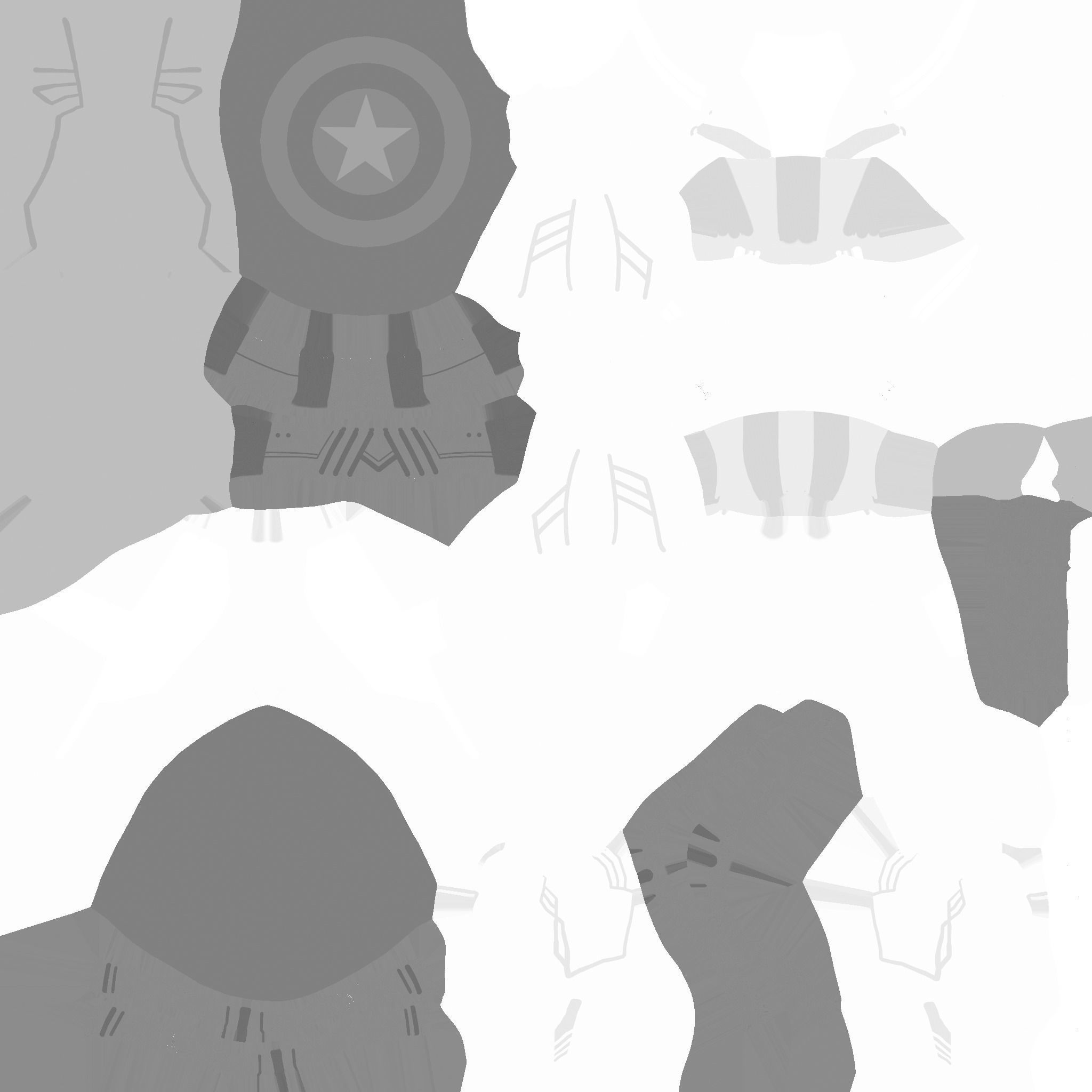 Captain America Outfit 04 - Character Design Fashion Low-poly 3D model_18