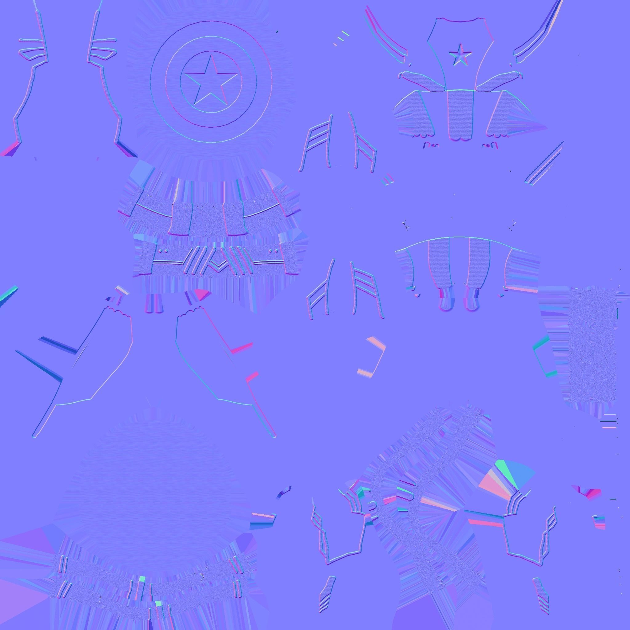 Captain America Outfit 04 - Character Design Fashion Low-poly 3D model_20