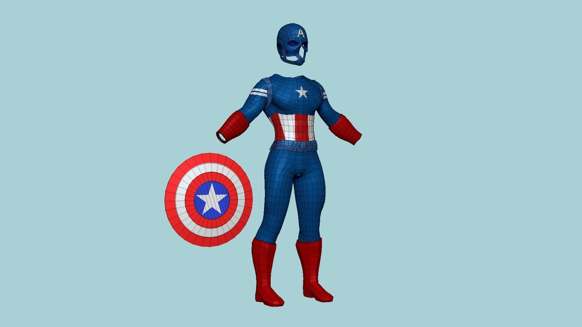 04 Captain America Outfits - Character Design Fashion 3D Model Collection_31