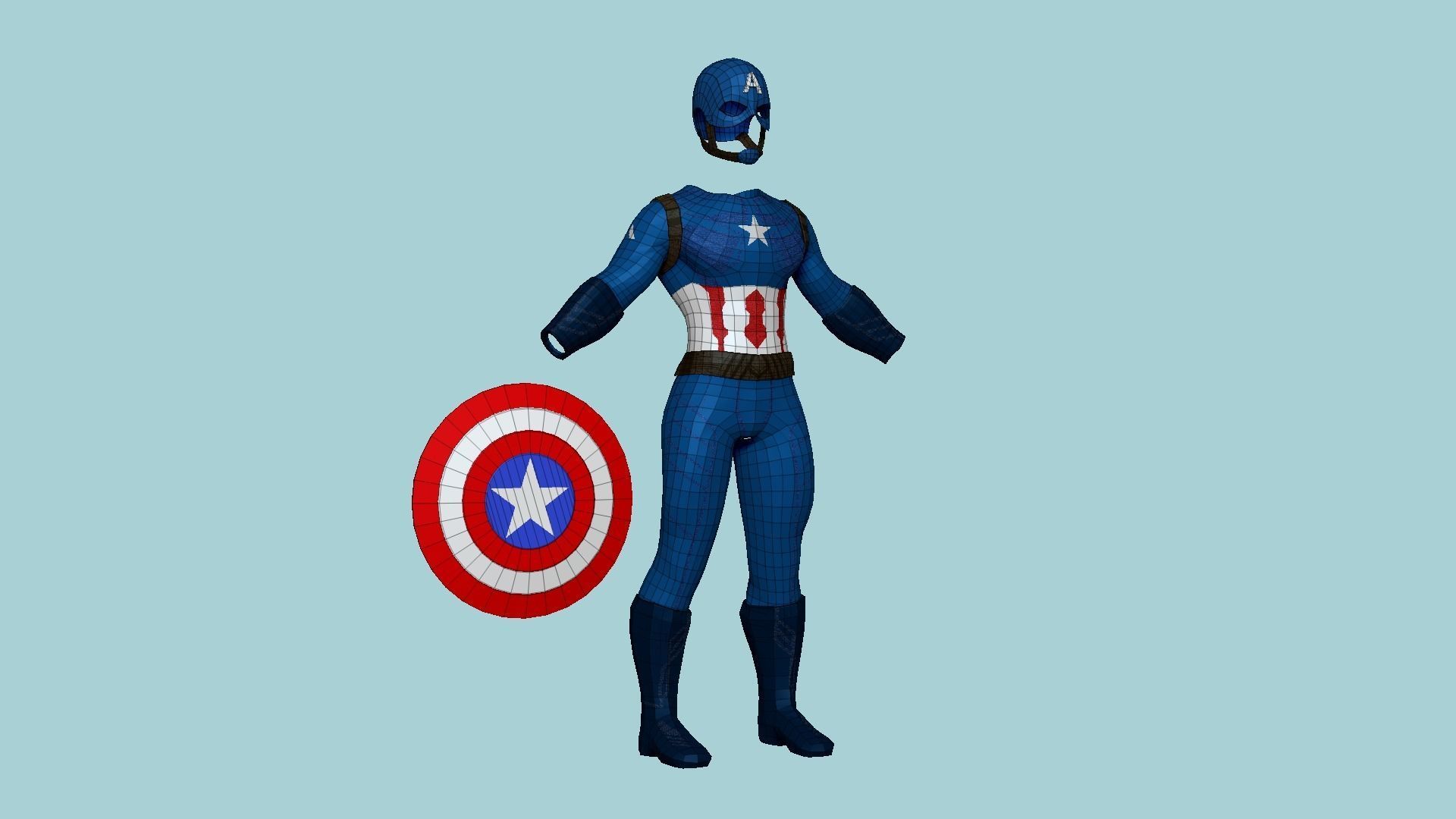 04 Captain America Outfits - Character Design Fashion 3D Model Collection_36