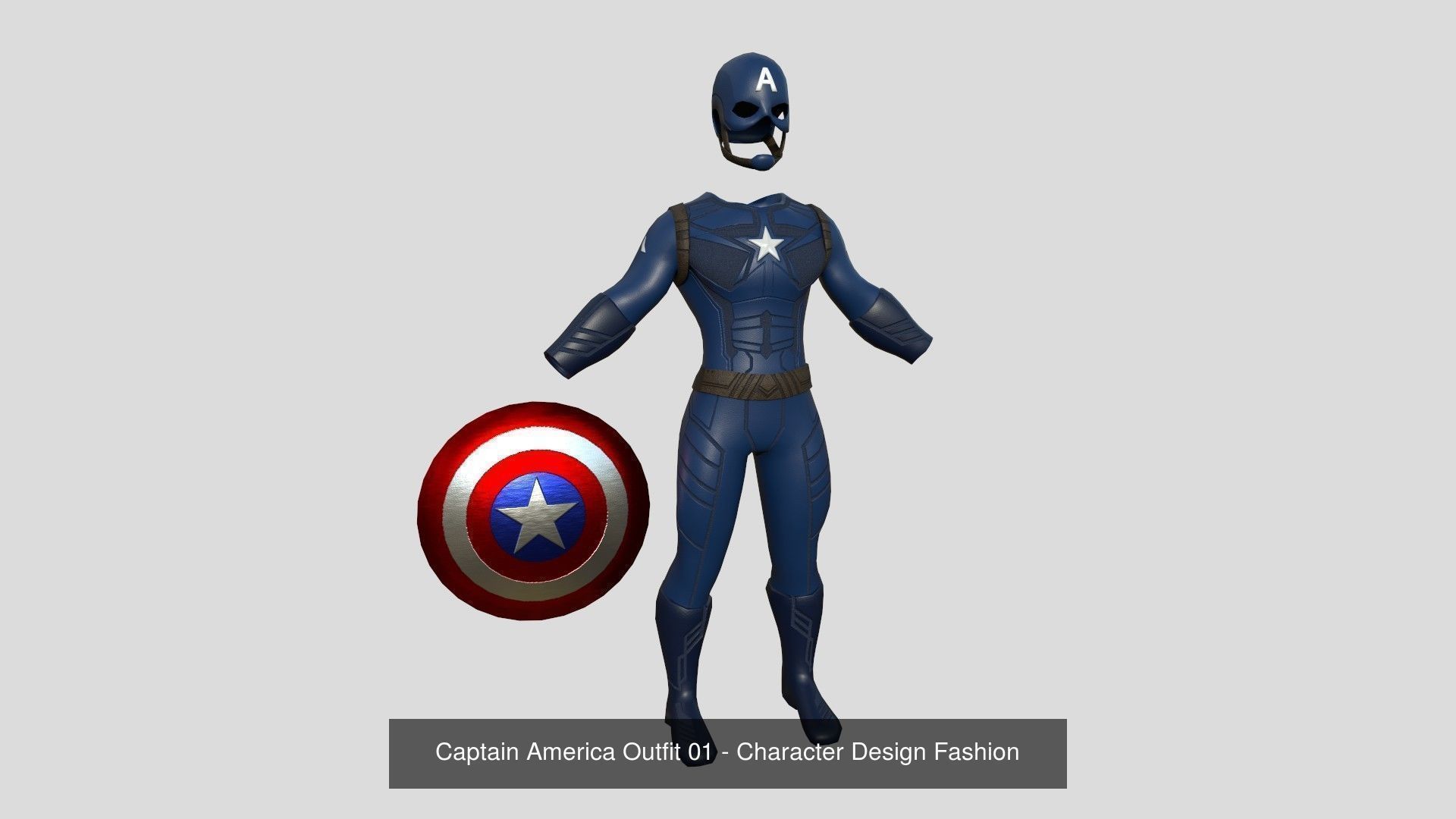 04 Captain America Outfits - Character Design Fashion 3D Model Collection_2