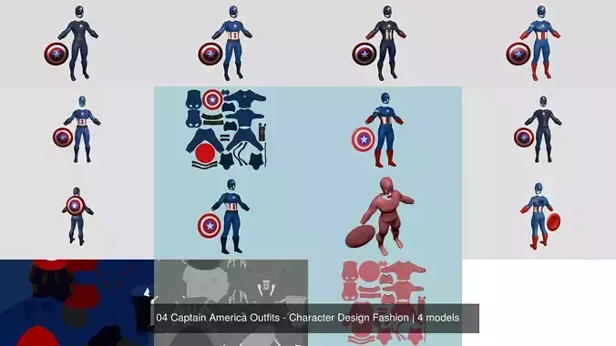 04 Captain America Outfits - Character Design Fashion