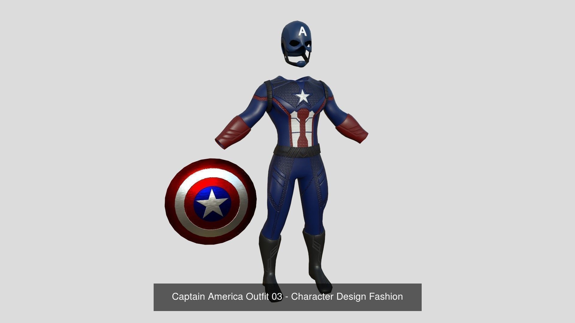 04 Captain America Outfits - Character Design Fashion 3D Model Collection_4