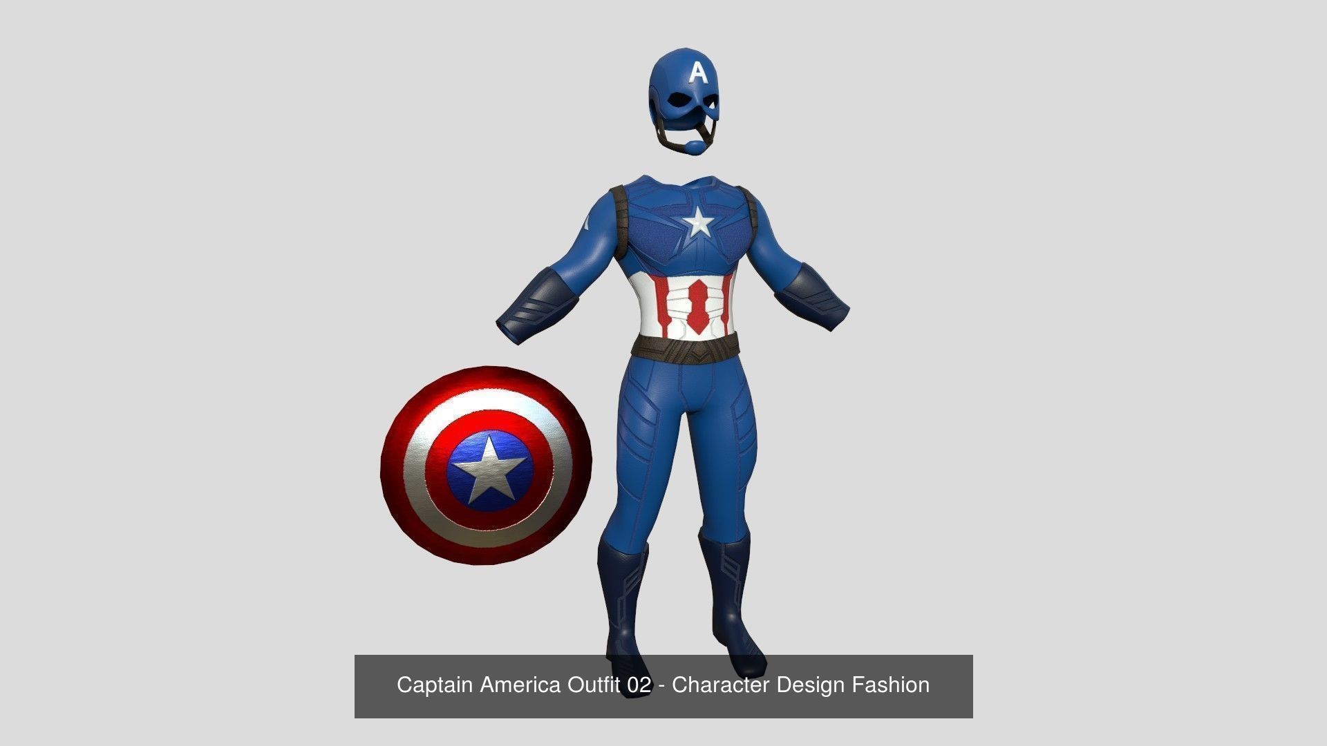 04 Captain America Outfits - Character Design Fashion 3D Model Collection_3