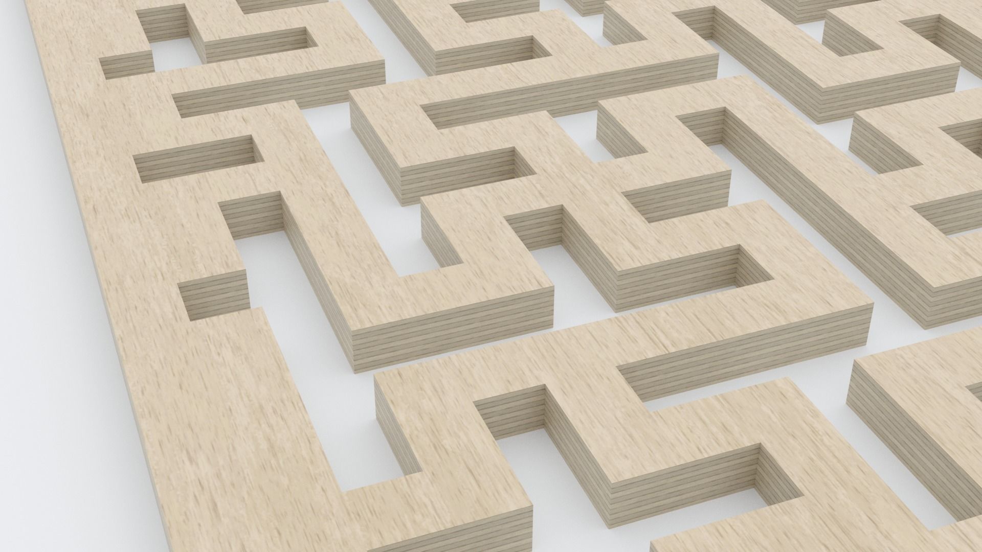 Decorative Wood Panel Set 3D model_7