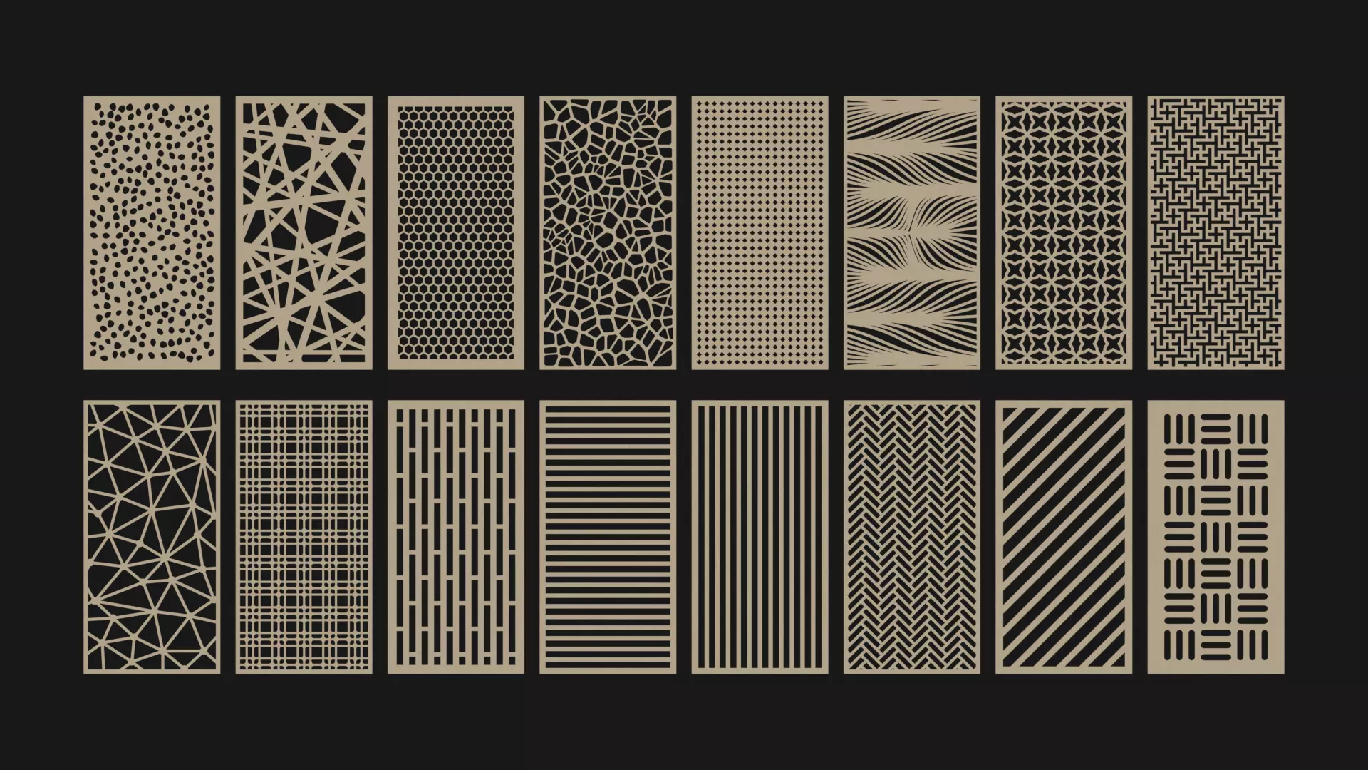 Decorative Wood Panel Set 3D model_0