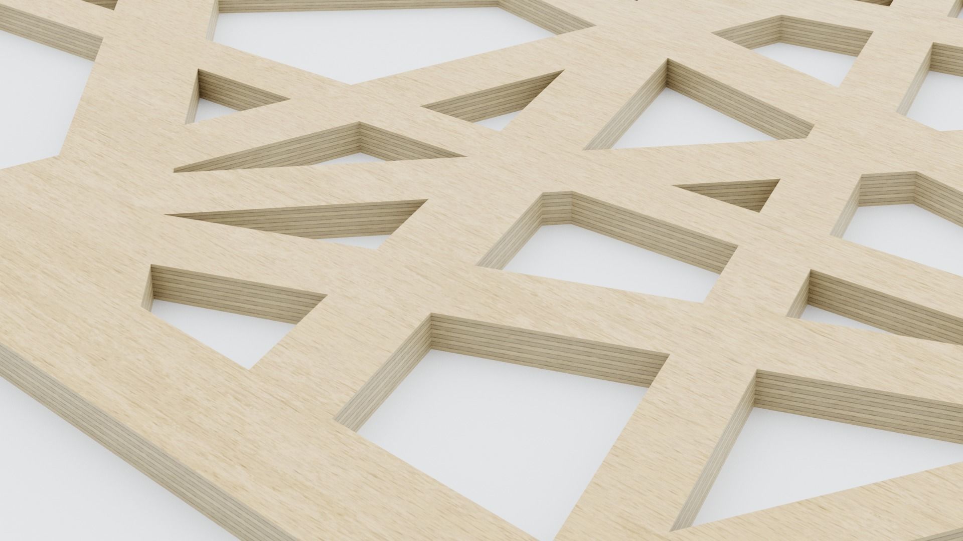 Decorative Wood Panel Set 3D model_3