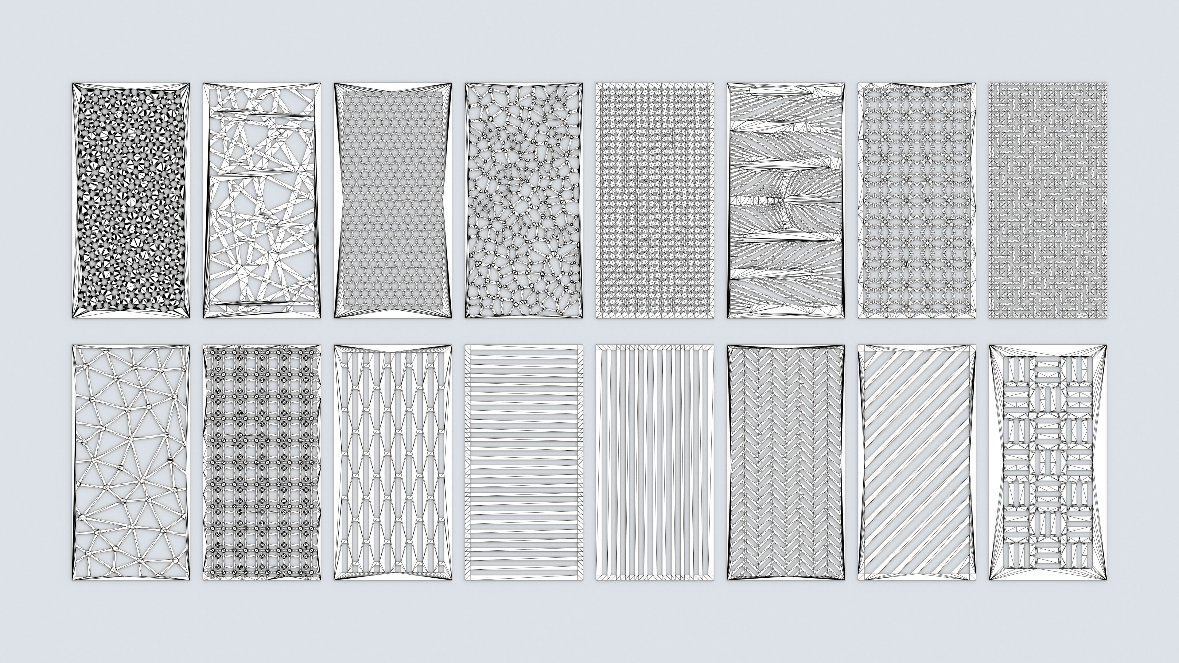 Decorative Wood Panel Set 3D model_1