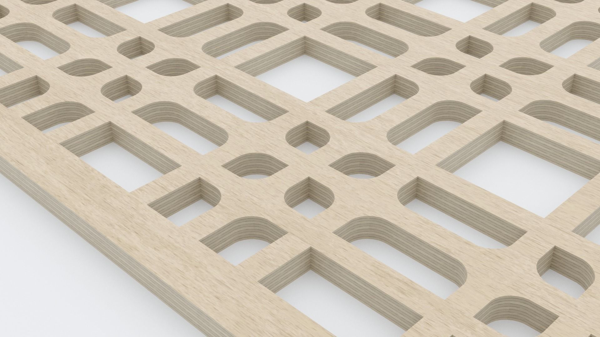 Decorative Wood Panel Set 3D model_5