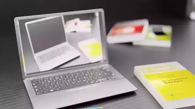 High Quality Desk with laptop science books style chair