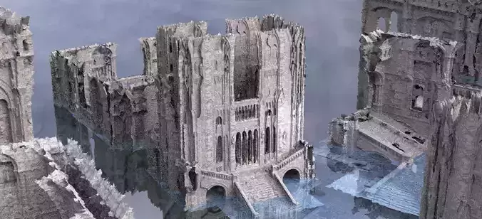 Cthulhu Cult halls 3 Models Kit bash 3D 3D model